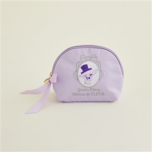 ラウンドリボンポーチ【パープル】／Maison de FLEUR