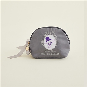 ラウンドリボンポーチ【チャコールグレー】／Maison de FLEUR